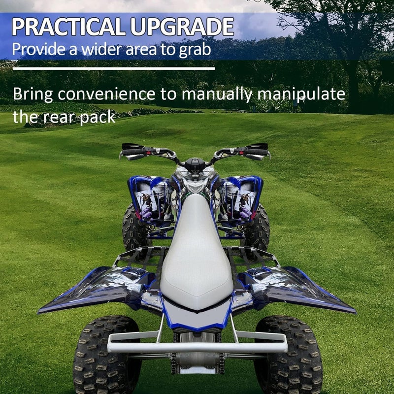 ECOTRIC Rear Wide Grab Bar Compatible with 2006-2024 Yamaha Raptor 700 700R Rear Bumper Aluminum Silver - Image 2